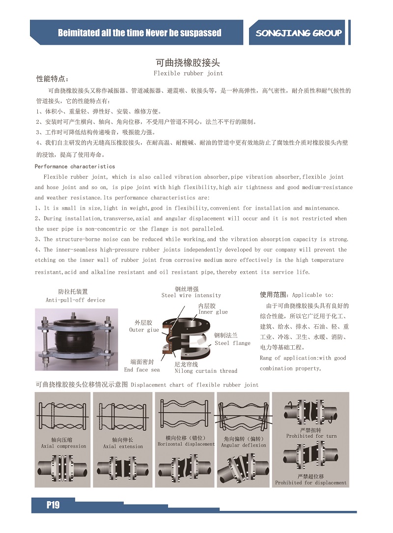 淞江集团讲解橡胶柔性软连接产品扭曲问题